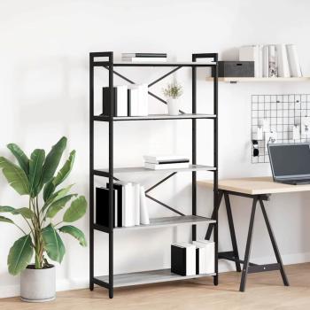 ARDEBO.de - Bücherregal Grau Sonoma 80 x 30 x 153 cm Holzwerkstoff