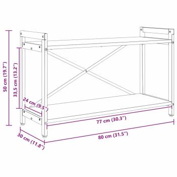 Bücherregal Eiche handwerklich 80 x 30 x 48,5 cm Holzwerkstoff