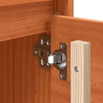 TV-Schränk mit Speicher mit Tür Braun 156 x 37 x 45 cm Massivkiefer