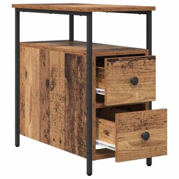 Nachttisch 2 pcs Altholz 30 x 60 x 60 cm Eisen und Spanplatte
