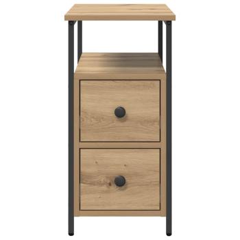 Nachttisch mit Schubladen Eiche handwerklich 30 x 60 x 60 cm