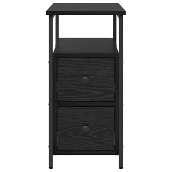 Nachttisch Schwarze Eiche 30 x 60 x 60 cm Eisen und Spanplatte