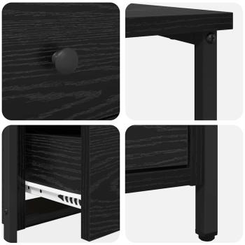 Nachttisch Schwarze Eiche 30 x 60 x 60 cm Eisen und Spanplatte