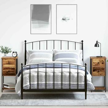 ARDEBO.de - Nachttisch 2 pcs Altholz 32 x 42 x 70 cm Eisen und Spanplatte