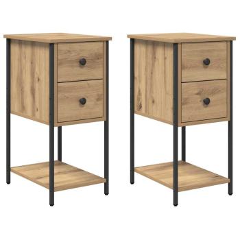 Nachttisch 2 pcs Eiche handwerklich 32 x 42 x 70 cm