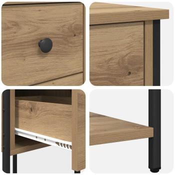 Nachttisch 2 pcs Eiche handwerklich 32 x 42 x 70 cm