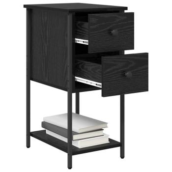 Nachttisch mit Schubladen 2 pcs Schwarze Eiche 32 x 42 x 70 cm