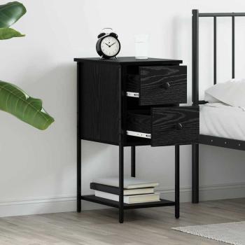 Nachttisch mit Schubladen 2 pcs Schwarze Eiche 32 x 42 x 70 cm