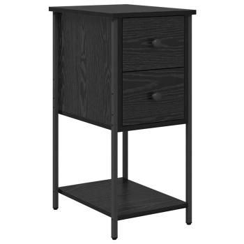 Nachttisch mit Schubladen 2 pcs Schwarze Eiche 32 x 42 x 70 cm