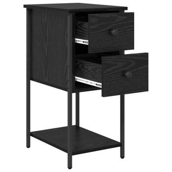 Nachttisch mit Schubladen 2 pcs Schwarze Eiche 32 x 42 x 70 cm
