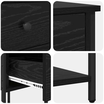 Nachttisch mit Schubladen 2 pcs Schwarze Eiche 32 x 42 x 70 cm