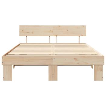 Bettgestell mit Kopfteil Braun 160 x 200 cm Massivkiefer