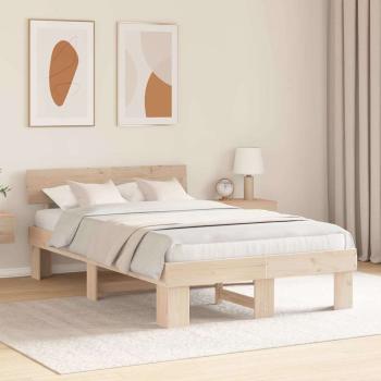 Bettgestell mit Kopfteil Braun 140 x 190 cm Massivkiefer