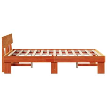 Bettgestell mit Kopfteil Wachsbraun 120 x 190 cm Massivkiefer