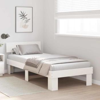 Bettgestell mit Kopfteil Weiß 80 x 200 cm Massivkiefer