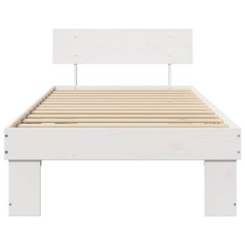 Bettgestell mit Kopfteil Weiß 80 x 200 cm Massivkiefer