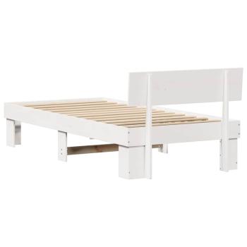 Bettgestell mit Kopfteil Weiß 80 x 200 cm Massivkiefer