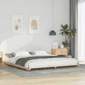 ARDEBO.de - Bodenbettgestell Braun 180 x 200 cm Massivholz Kiefer