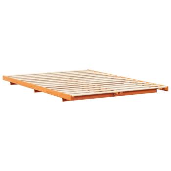 Bodenbettgestell Wachsbraun 160 x 200 cm Massivholz Kiefer