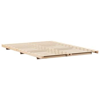 Bodenbettgestell Braun 150 x 200 cm Massivholz Kiefer