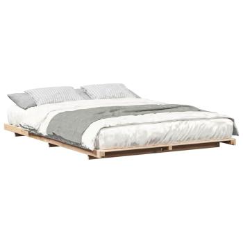 Bodenbettgestell Braun 150 x 200 cm Massivholz Kiefer