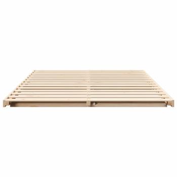 Bodenbettgestell Braun 150 x 200 cm Massivholz Kiefer