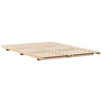 Bodenbettgestell Braun 150 x 200 cm Massivholz Kiefer