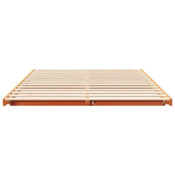 Bodenbettgestell Wachsbraun 150 x 200 cm Massivholz Kiefer