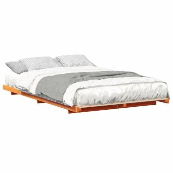 Bodenbettgestell Wachsbraun 140 x 190 cm Massivholz Kiefer