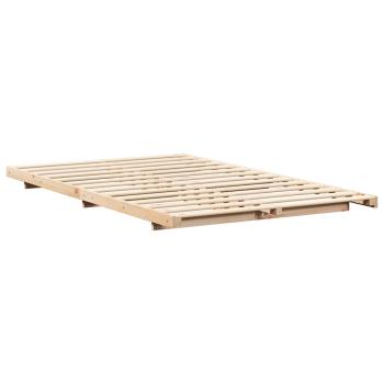Bodenbettgestell Braun 135 x 190 cm Massivholz Kiefer