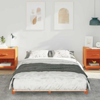 Bodenbettgestell Wachsbraun 120 x190 cm Massivholz Kiefer