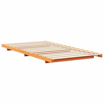 Bodenbettgestell Wachsbraun 90 x 190 cm Massivholz Kiefer