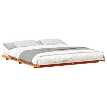 Bodenbettgestell Wachsbraun 180 x 210 cm Massivholz Kiefer