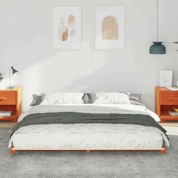 Bodenbettgestell Wachsbraun 180 x 210 cm Massivholz Kiefer