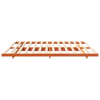 Bodenbettgestell Wachsbraun 180 x 210 cm Massivholz Kiefer