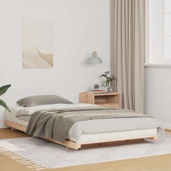ARDEBO.de - Bodenbettgestell Braun 80 x 220 cm Massivholz Kiefer