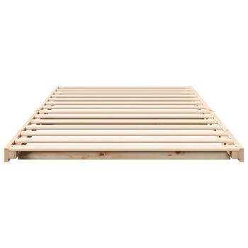 Bodenbettgestell Braun 80 x 220 cm Massivholz Kiefer