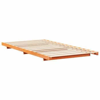 Bodenbettgestell Wachsbraun 90 x 220 cm Massivholz Kiefer