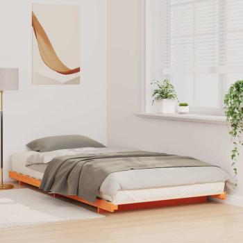 Bodenbettgestell Wachsbraun 90 x 220 cm Massivholz Kiefer