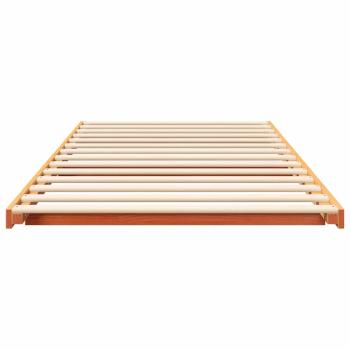 Bodenbettgestell Wachsbraun 90 x 220 cm Massivholz Kiefer