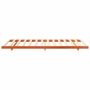 Bodenbettgestell Wachsbraun 90 x 220 cm Massivholz Kiefer