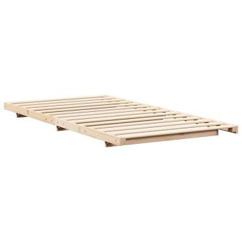 Bodenbettgestell Braun 100 x 220 cm Massivholz Kiefer