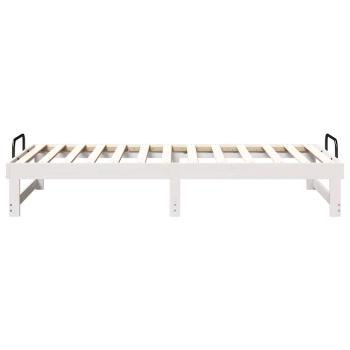 Bettgestell mit Tragegriffen Weiß 75 x 190 cm Massivholz Kiefer
