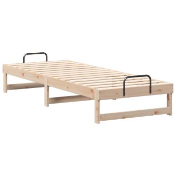 Bettgestell mit Tragegriffen Braun 80 x 210 cm