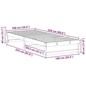 Bettgestell mit Tragegriffen Braun 100 x 220 cm