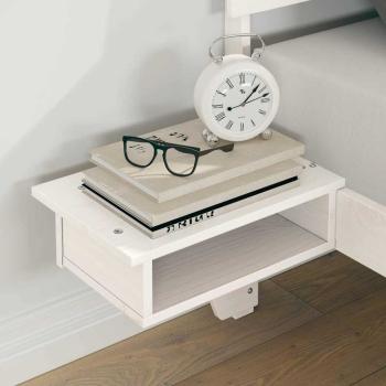 ARDEBO.de - Bettgestell mit Nachttischen mit Kopfteil Weiß 150 x 200 cm