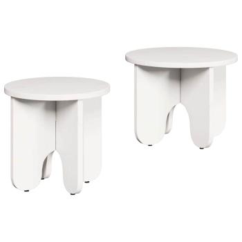 Kaffeetisch Set 2 pcs Weiß 39.5 x 39.5 x 30 cm Massivkiefer
