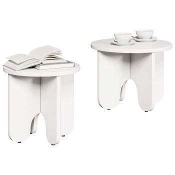 Kaffeetisch Set 2 pcs Weiß 39.5 x 39.5 x 30 cm Massivkiefer