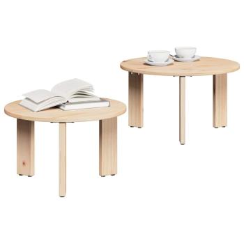 Kaffeetisch Set 2 pcs Natur 47,5 x 47,5 x 27 cm Massivkiefer