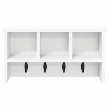 Wandmontierter Kleiderständer mit Regal Wandmontiert mit Speicher Weiß 50 x 16 x 26 cm